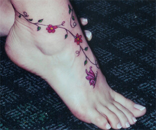 Ankle Flower tattoo designs - Tattoo Designs for Women