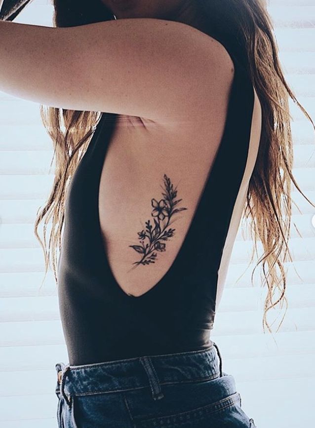 Inspirational flower side boob tattoo - Tattoo Designs for Women