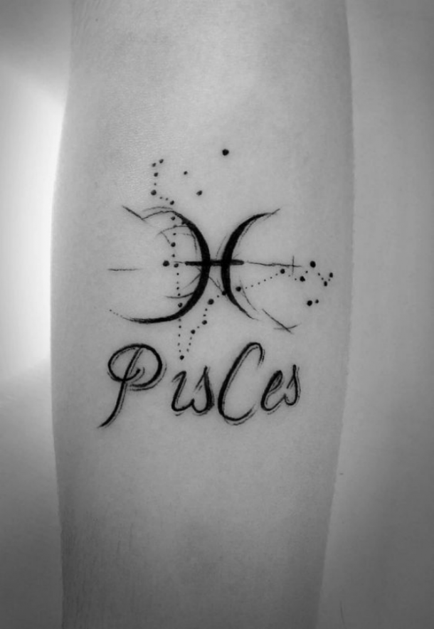 Pisces tattoo with a little bit of something