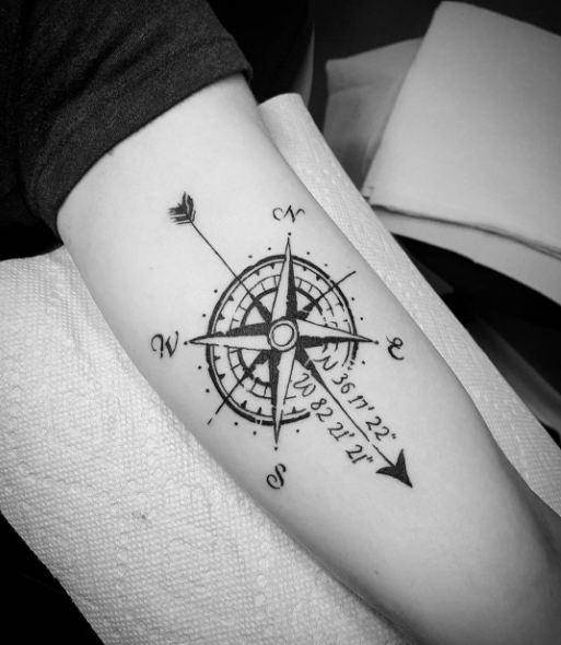 compass tattoo on arm - Tattoo Designs for Women