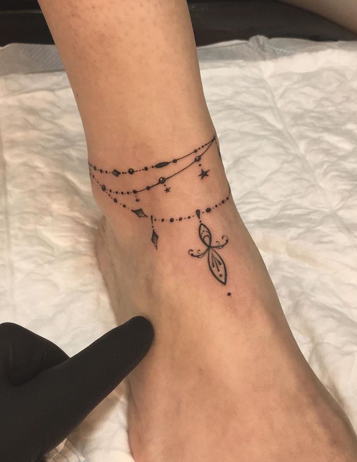 Ankle bracelet tattoo - Tattoo Designs for Women - Ankle bracelet tattoo