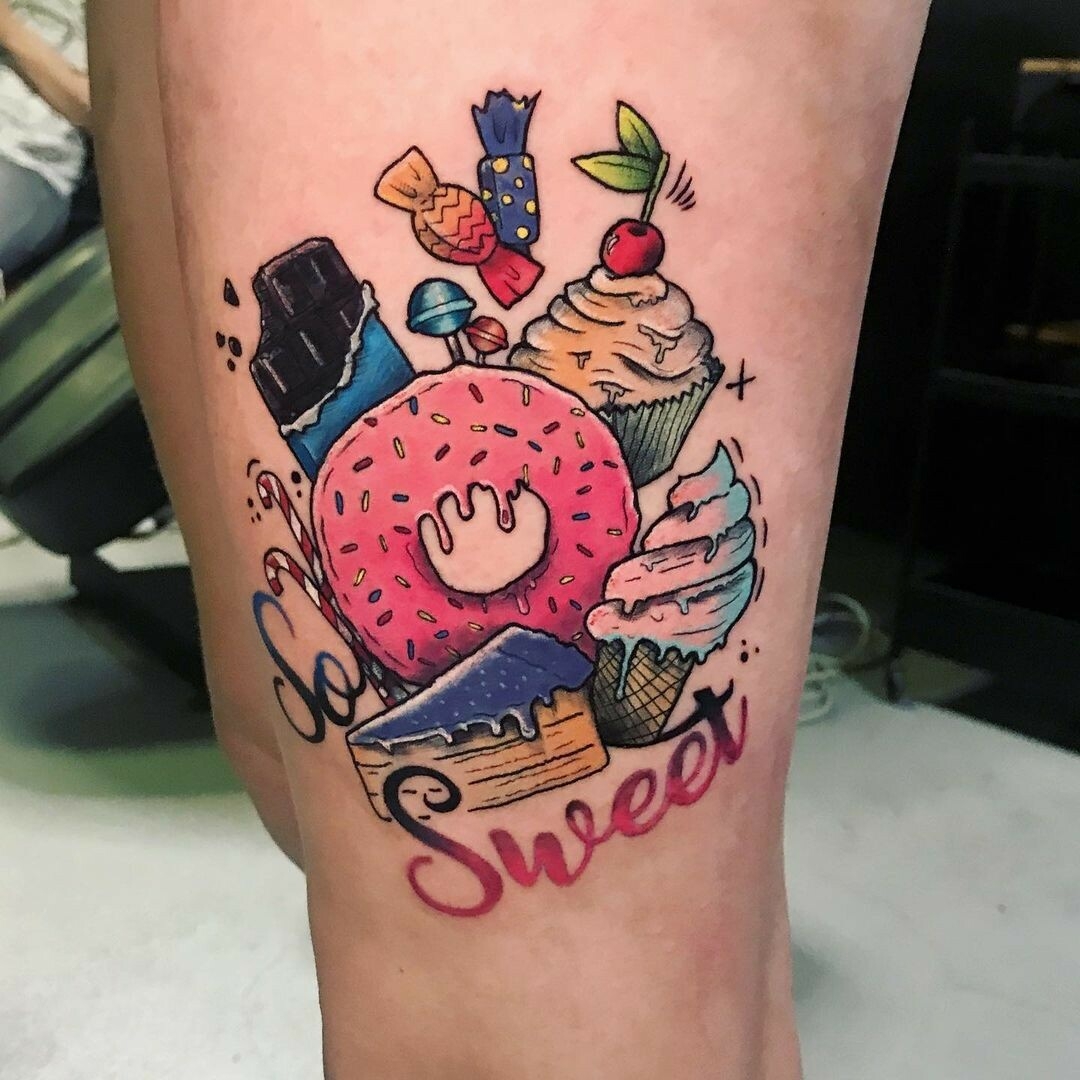 Sweets and candies tattoo - Tattoo Designs for Women - Cute
